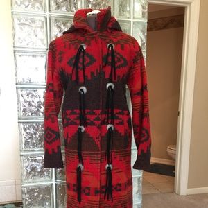Woolrich Aztek print blanket coat / duster